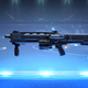 A bulldog shotgun floats over a blue table in Halo Infinite.